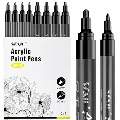 Acrylic Black Paint Pens (8 Count)