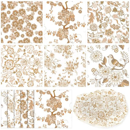 36 Pack 6 Style Orange Decoupage Chinoiserie Napkins (36 Count)