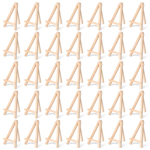 100 Pcs Mini Wood Display Easel Stands 5 Inch Small Wooden Canvas Easels A (100 Count)