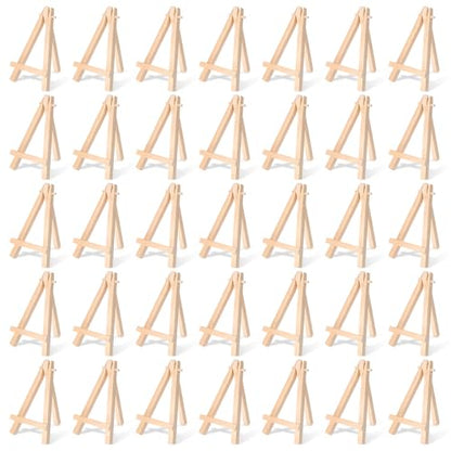 100 Pcs Mini Wood Display Easel Stands 5 Inch Small Wooden Canvas Easels A (100 Count)