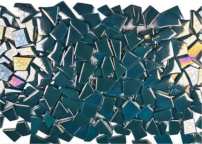 Irregular Glass Mosaic Tiles Bulk 500g Glossy and Iridescent Mosaic Glass Tiles for DIY Projects and Arts and Crafts Solid Colors and Mixes (263 Count)