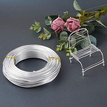 82 ft Aluminum Craft Wire 9 Gauge Silver Metal Bendable Sculpting Floral Wire for Jewelry Craft Doll Skeleton Bonsai (82 Foot)