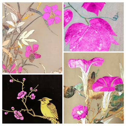 Gold Leaf Sheets for Art 300Pcs Hot Pink Gold Foil