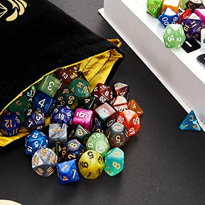 25 Set DND Polyhedral Dice with Storage Pouch