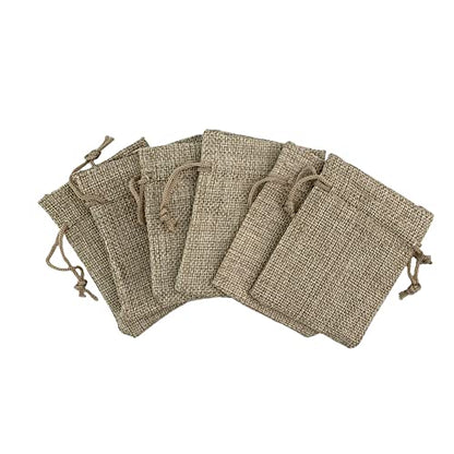 Pack Of 25 Burlap Gift Bags with Drawstring Linen Jewelry Pouches Wedding Hessian Jute Bags for Birthday and Treat Pouches Party Wedding Favors Gift