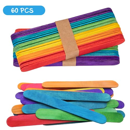 60 Pcs 6" Jumbo Craft Sticks (60 Count)