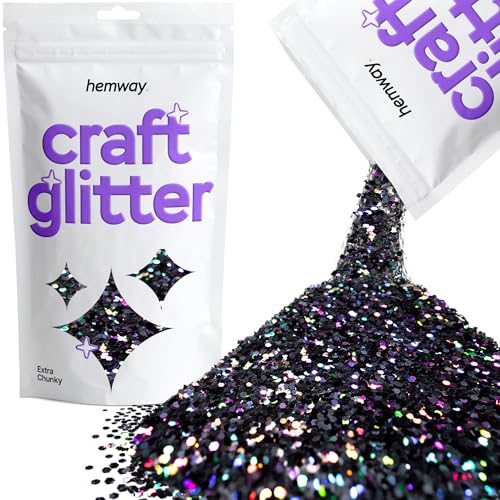 Craft Glitter Black Holographic 100g Extra Chunky Glitter (3.5 Ounce)