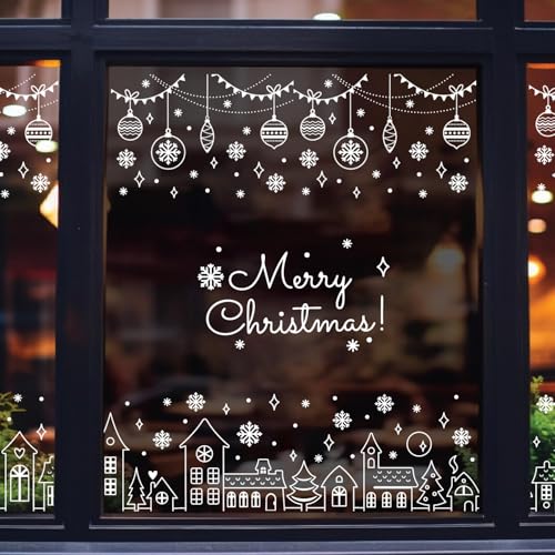 Christmas Window Stencils for Glass Christmas Village Stencil (7 Count)