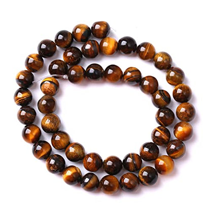 8mm 45pcs Natural Iron Yellow Tiger Eye Stone Beads for Jewelry Making Healing Energy Beads DIY Bracelet Necklace