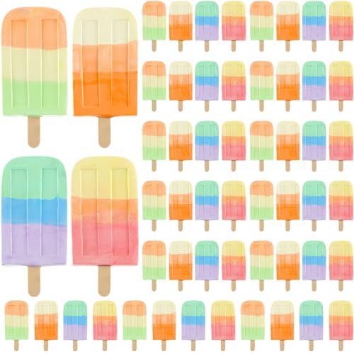 60 Pcs Ice Cream Sidewalk Chalk Set Multicolor Chalk Party Favors Bulk Washable Safe Outdoor Chalks for Kids Adults Fun Summer Playground Outdoor Activities Painting on Chalkboard Blackboard (60 Count)