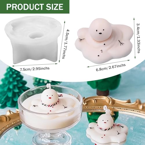 Silicone Molds Candle Cute Melting Snowman Resin Candle Molds for Christmas Party Decoration Candle Form Epoxy Plaster Mould