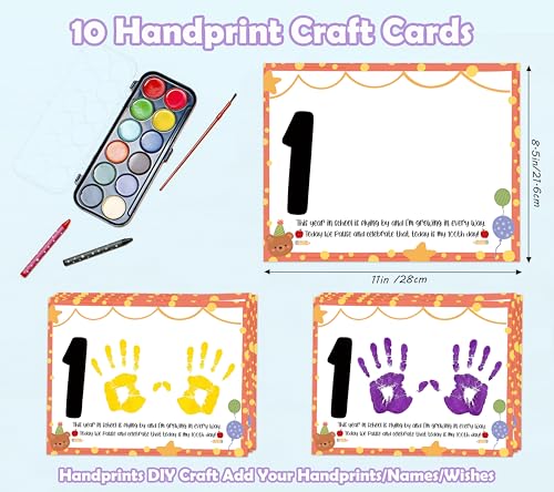 100th Day of School Handprint DIY Craft Greeting Cards