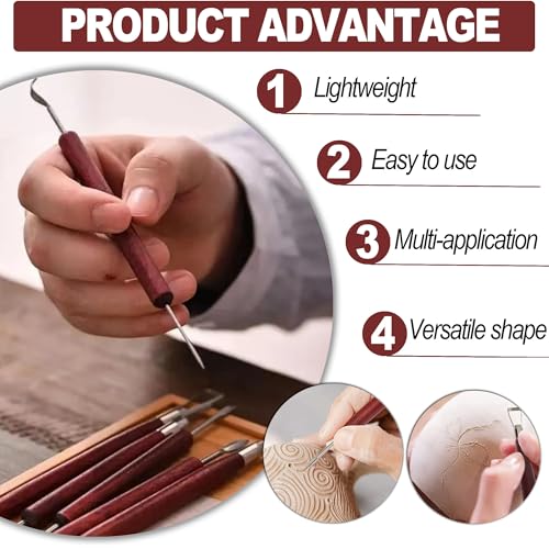 6 Piece Clay Sculpting Tools Set Perfect for Polymer Air Dry Modeling Clay Beginners & Professionals Ideal for DIY Pottery & Ceramics Tools for Clay Sculpting & Crafting