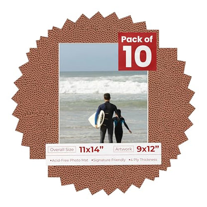 Pack of Ten Acid Free 11x14 Mats Bevel Cut for 9x12 Photos (10 Count)