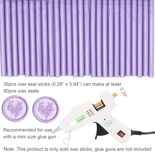 Lilac Purple Wax Seal Sticks 26pcs