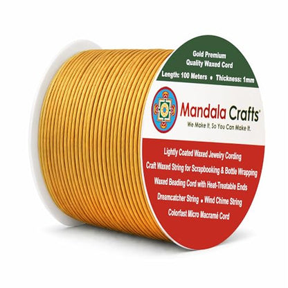 1mm Gold Waxed Cord (327 Foot)