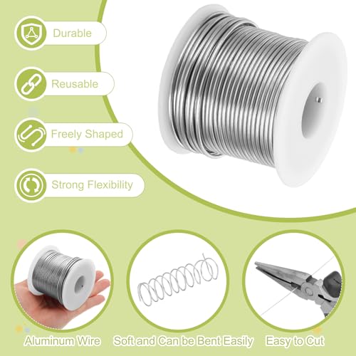 12 Gauge Anodized Aluminum Craft Wire 98 Ft 2mm Silver Tone