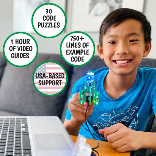 Code Rocket Coding Toy for Kids 8+. Girls & Boys Learn Typed C++ Programming with Circuits. 20+ Space