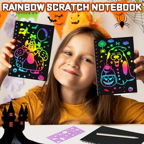 24 Pack Rainbow Scratch Notebook Art Party Favors for Kids (24 Count)