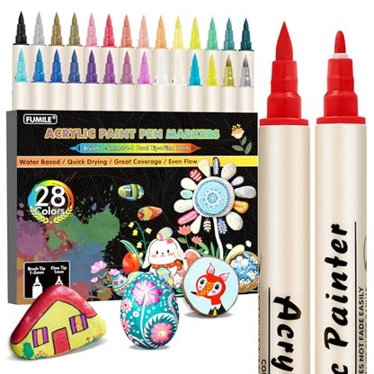 28Color Acrylic Paint Markers Set (28 Count)