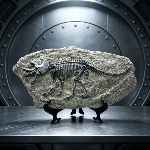 Resin Triceratops Dinosaur Fossil Statue Model Simulated Skeleton Home Office Display Decorative Craft Box Decoration