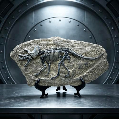 Resin Triceratops Dinosaur Fossil Statue Model Simulated Skeleton Home Office Display Decorative Craft Box Decoration