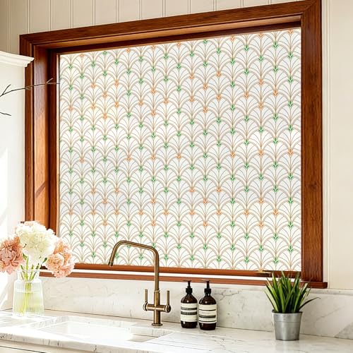 Art Deco Geometric Pattern Stained Glass Window Film 17.7'' x 78.7''
