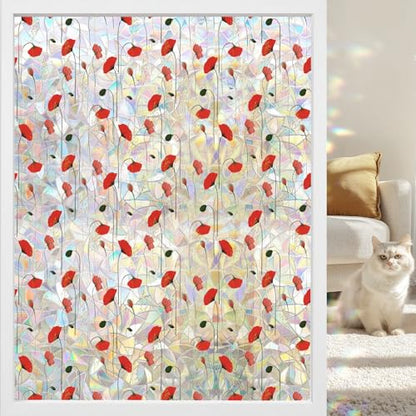 Rainbow 3D Window Stained Glass Privacy Film Decorative