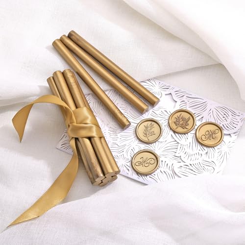 15Pcs Bronze Gold Glue Gun Sealing Wax Sticks for Wax Seal Stamp (15 Count)
