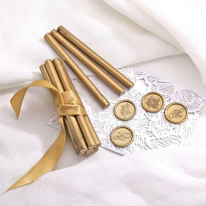 15Pcs Bronze Gold Glue Gun Sealing Wax Sticks for Wax Seal Stamp (15 Count)