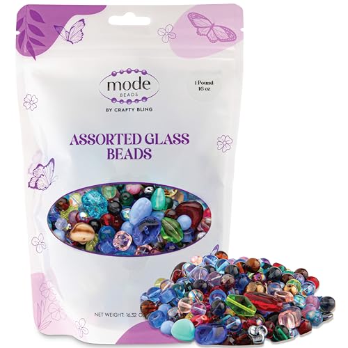 One Pound Assorted Glass Beads for Jewelry Making (16 Ounce)