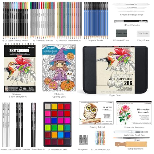 206 Drawing Set Sketching Kit (206 Count)