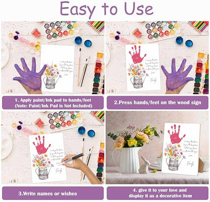 Mother's Day Flower Handprint Art Wooden Making Sign