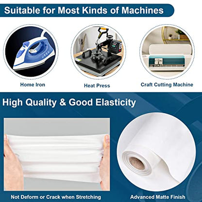 White Heat Transfer Vinyl Roll 12" x25ft White Iron on Vinyl