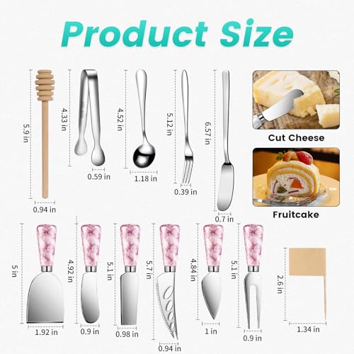 Marble Pink Cheese Knife Set