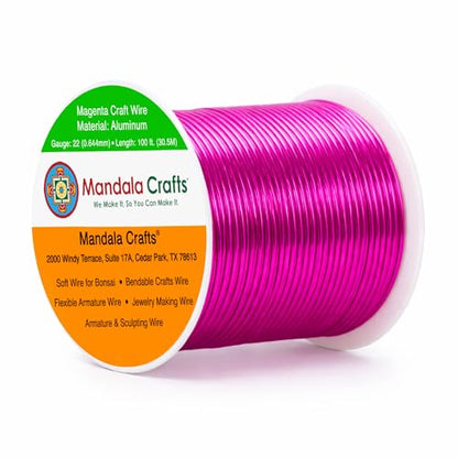 22 Gauge Magenta Anodized Aluminum Craft Wire (100 Foot)