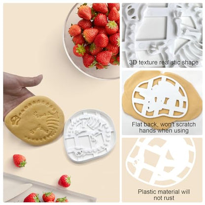 4 Pcs Dinosaur Cookie Cutters Dinosaur Skeleton Fossil Cookie Cutters Stegosaurus T (4 Count)