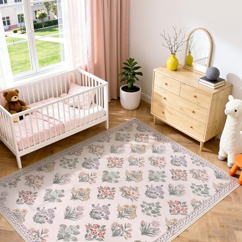 Pink Rugs for Bedroom Girls Nursery (35 Sq Ft)