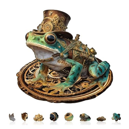 Steam Hopper Frog Puzzles Adults Gifts for Women Men Wooden 90 Pieces 8.5 x 8.2in