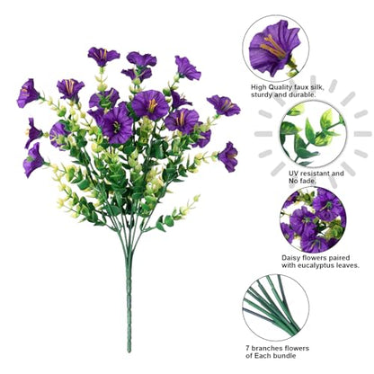 Artificial Flowers Fake Plants for Outdoors Decoration (12 Count)