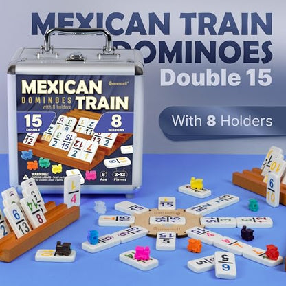 Mexican Train Dominoes Set Double 15 with Numbers