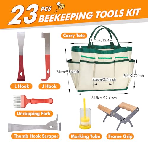 Beekeeping Supplies 22PCS Beekeeping Tools Kit with Organizer Handbag