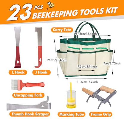 Beekeeping Supplies 22PCS Beekeeping Tools Kit with Organizer Handbag