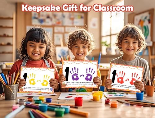 100th Day of School Handprint DIY Craft Greeting Cards