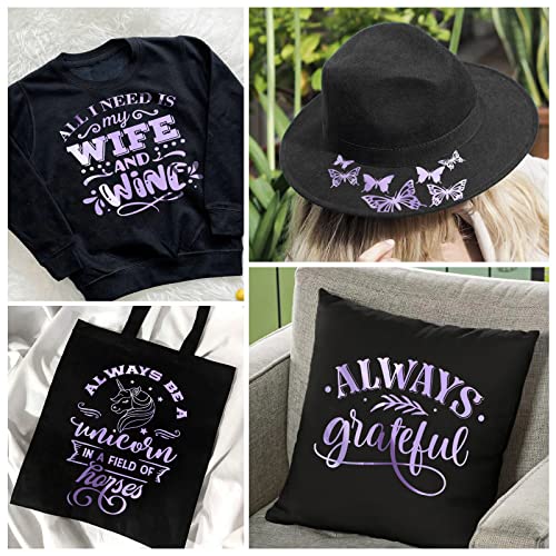 Light Purple Metallic Foil Heat Transfer Vinyl Roll 12" x5ft Light Purple Iron on Vinyl Chrome HTV Vinyl Easy to Cut & Weed DIY Heat Press Design for T