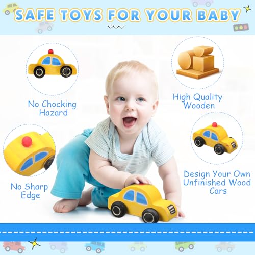20 Pcs Wood DIY Car Toys (20 Count)