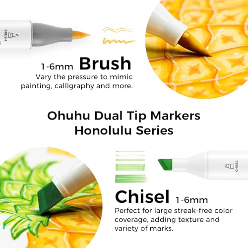 Alcohol Markers Brush Tip 168 Colors for Adults Coloring Refillable (168 Count)
