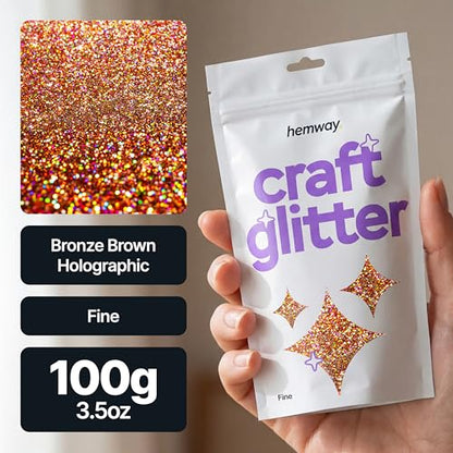 Craft Glitter Bronze Brown Holographic 100g Fine Glitter (3.5 Ounce)