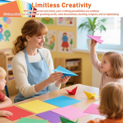12" X 12" Colored Cardstock Bulk 150 Assorted Sheets in 30 Colors Construction Paper Card Stock Printer Paper for DIY Crafts