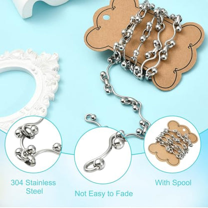 3.28 Feet(1m) 304 Stainless Steel Round Link Chains Stainless Steel Chain Link for Jewelry Making DIY Accessories - 29x18mm and 10.7x2.8mm